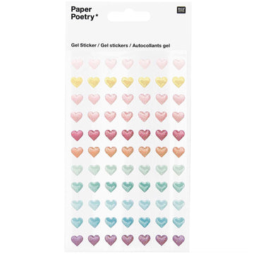 Paper Poetry – Gels Autocollants « Cœurs Glitter »