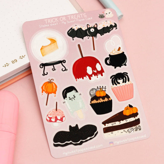 Planche de stickers « Friandises d’Halloween » – Ghosties | My Sweet Paper Card