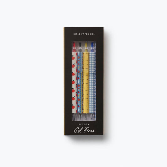 Ensemble de 4 stylos gel – Schoolhouse - Rifle Paper Co.