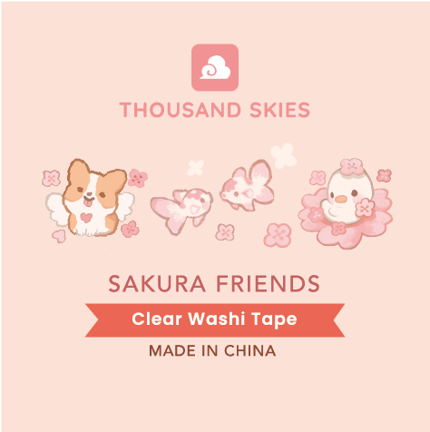 Ruban adhésif transparent « Sakura Friends » | Thousand Skies