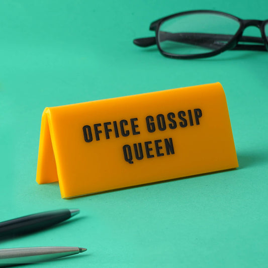 Plaque de bureau « Office Gossip Queen » – Bureau de la reine des potins