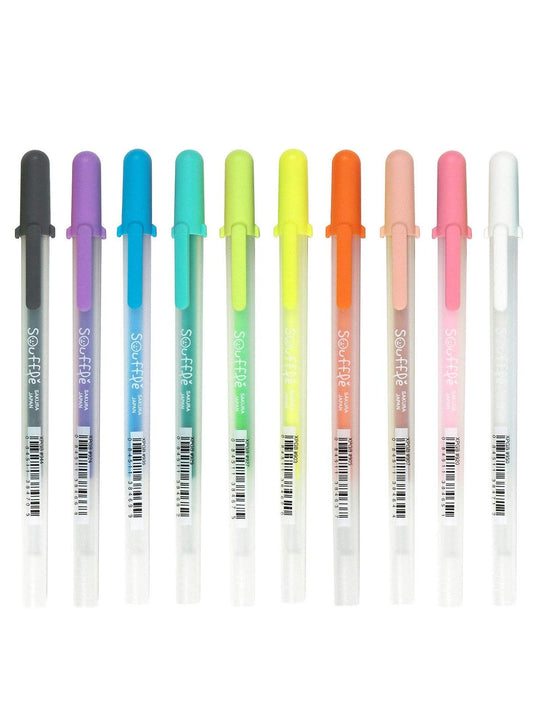 Stylos gel Sakura Ballsign Soufflé – Coffret de 10 couleurs