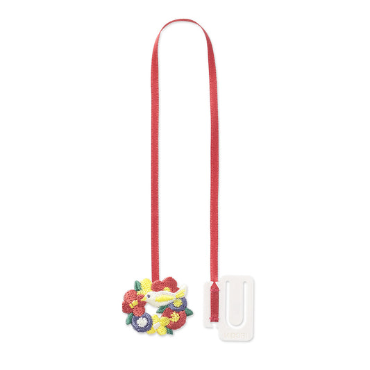 Marque page clips - Oiseau/fleurs