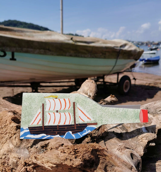 Carte Bateau dans une bouteille
