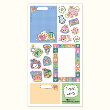 Planche de stickers doodles & notes – Ivna x Stickii