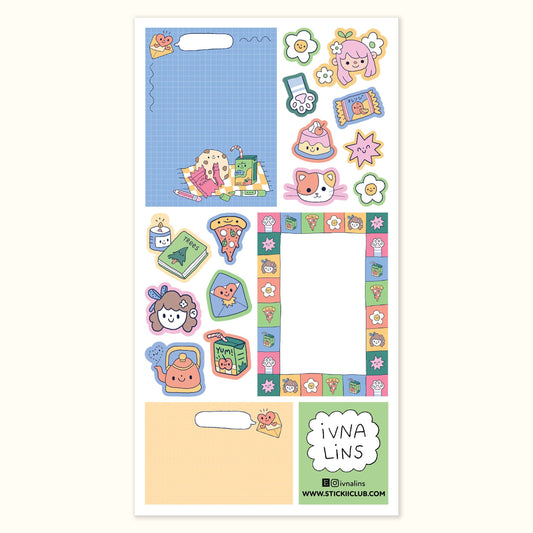 Planche de stickers doodles & notes – Ivna x Stickii