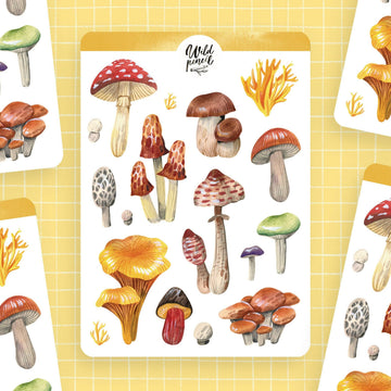 Planche de stickers Champignons | Wild Pencil Studio