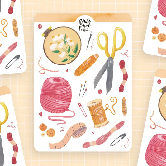 Planche de stickers en papier – Couture | Wild Pencil Studio