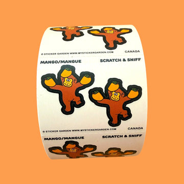 Stickers sur le rouleau - Singe Mangue à gratter et sentir - Sticker Garden
