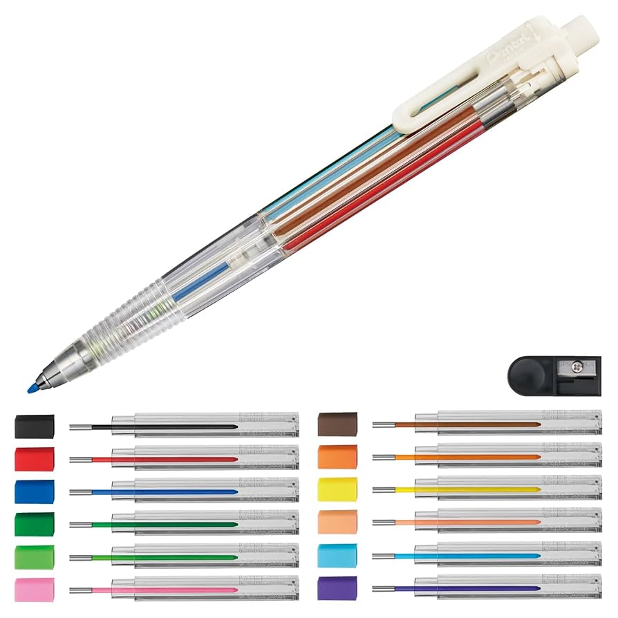 Pentel Multi 8 – Portemine multicolore 2.0 mm - avec recharges ou sans recharge 2