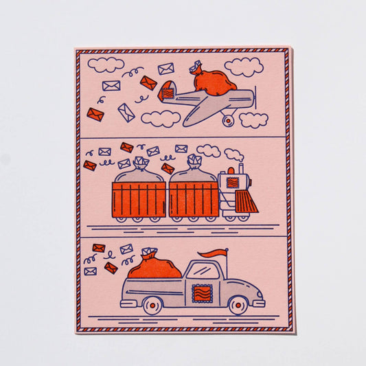 Carte de voeux transport poste M.C. Pressure