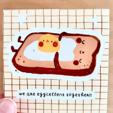 Sticker Toast & Œuf – We’re eggcellent together – Bloemkolie