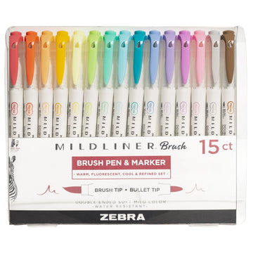Set de Feutres Mildliner Brush & Marker – Zebra Pen - Format au choix