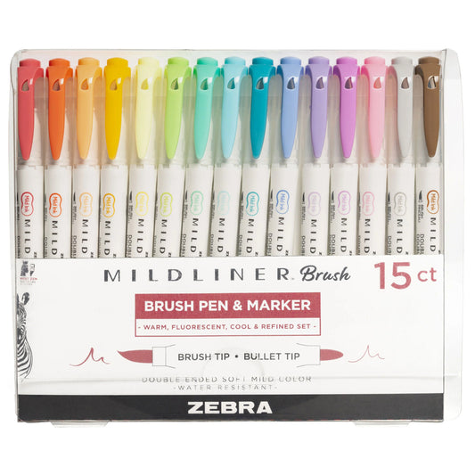 Set de Feutres Mildliner Brush & Marker – Zebra Pen - Format au choix