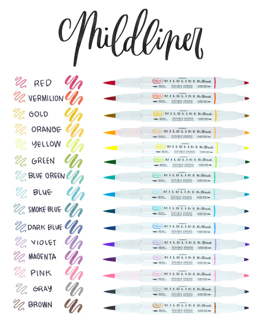 Set de Feutres Mildliner Brush & Marker – Zebra Pen - Format au choix