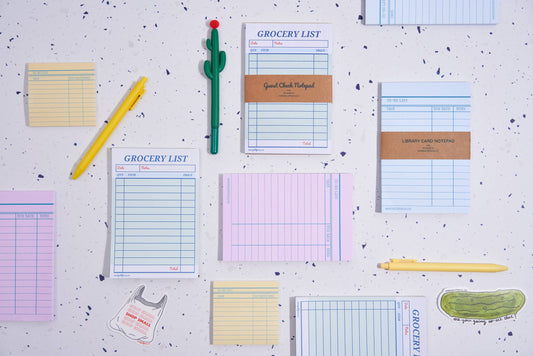 Bloc-notes – Cartes de bibliothèque rétro
