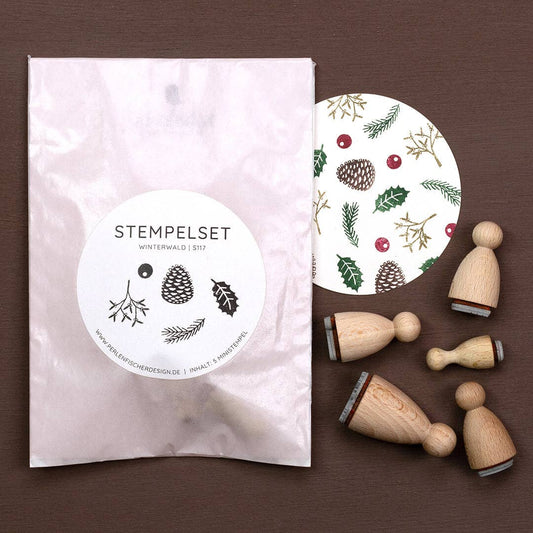 Ensemble de 5 tampons Forêt d'hiver - Perlenfisher