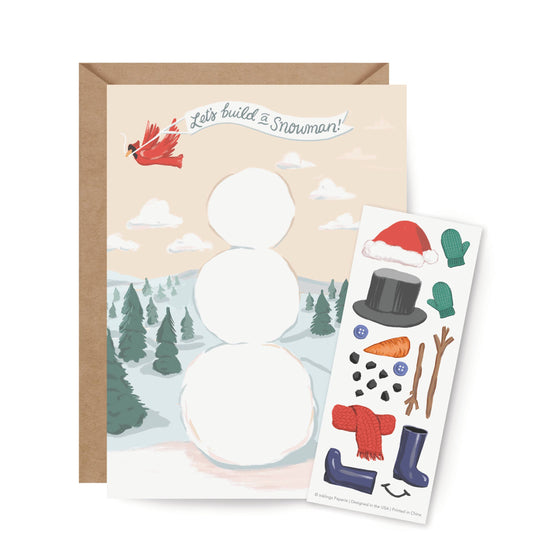 carte-scene-autocollant-construis-un-bonhomme-de-neige vue 1