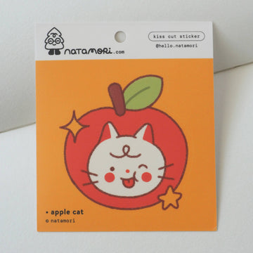 Sticker vinyle prédécoupé « Chat Pomme » | Natamori