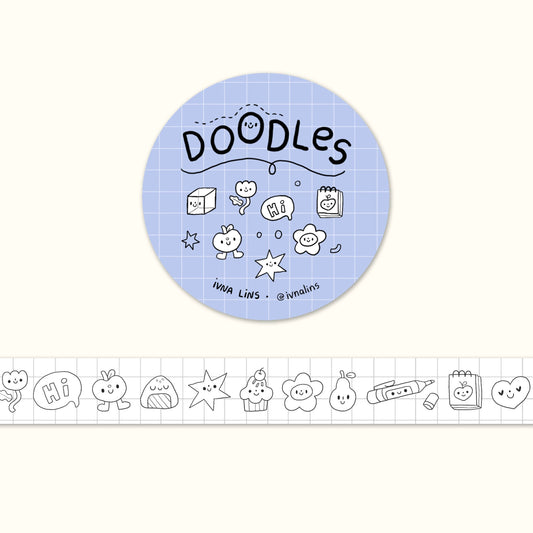 Washi Tape doodles du quotidien – Noir & blanc – Ivna