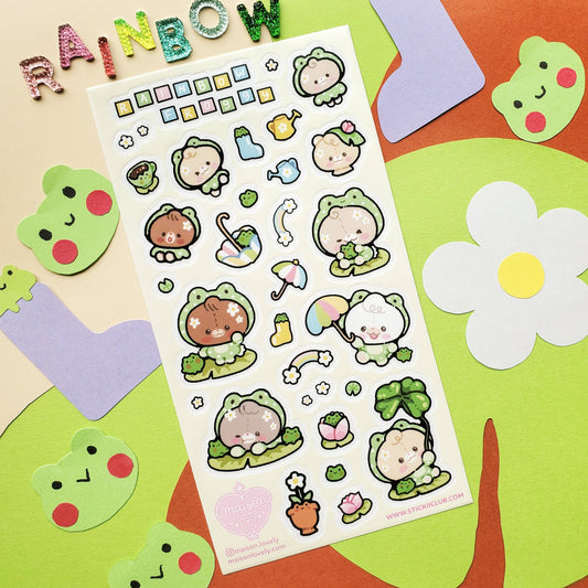 Planche de stickers « Grenouille arc-en-ciel » – STICKII x Maison Lovely