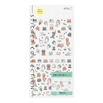 Stickers Repositionnables – Ruled Line Cat | Midori