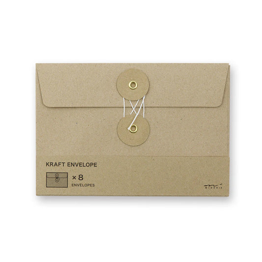 Enveloppes Kraft Horizontales avec Ficelle – Taille M - Marron