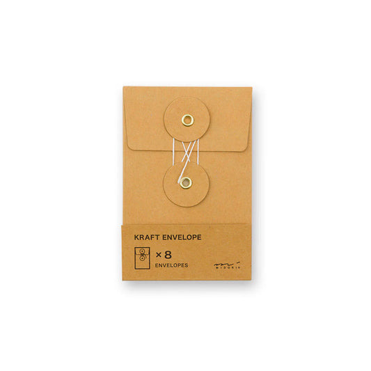 Enveloppes Kraft Verticales avec Ficelle – Taille S - Orange