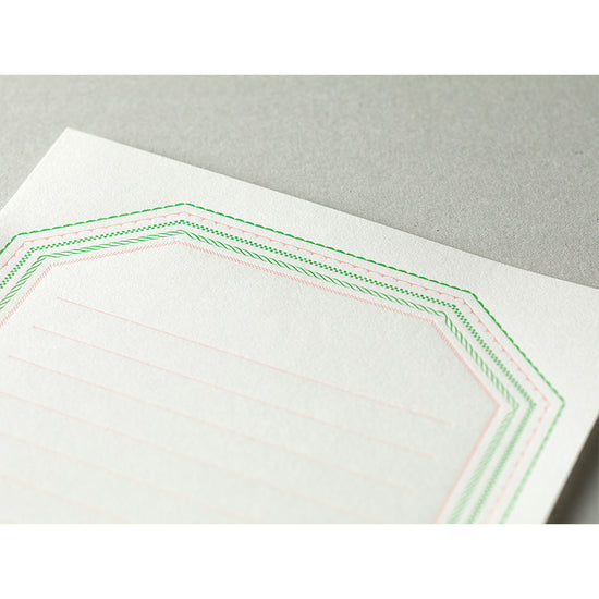 Coffret de papier à lettres Midori – Impression Letterpress - (couleurs au choix) zoom rose