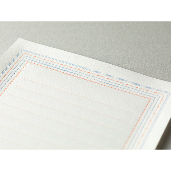 Coffret de papier à lettres Midori – Impression Letterpress - (couleurs au choix) zoom bleu