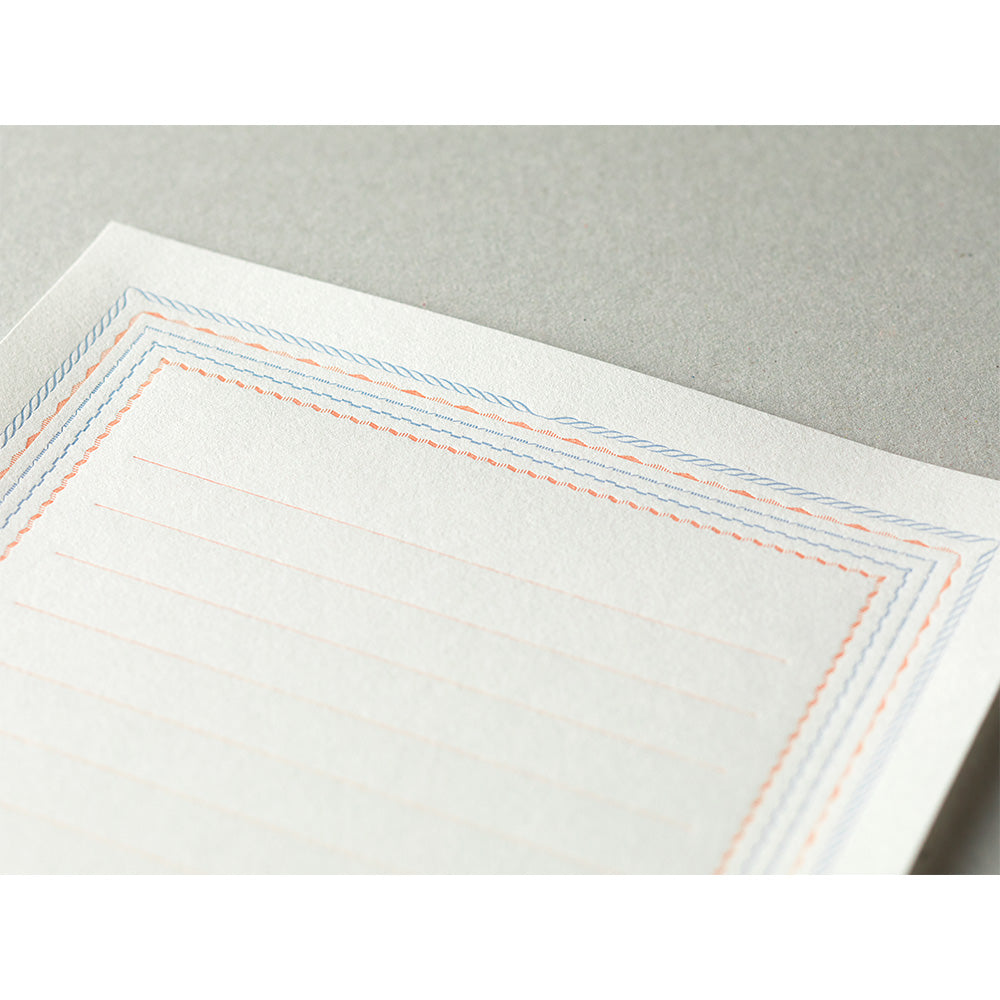 Coffret de papier à lettres Midori – Impression Letterpress - (couleurs au choix) zoom bleu