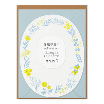 Letterpress - Couronne de fleurs