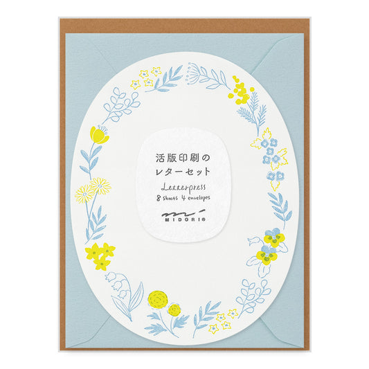 Letterpress - Couronne de fleurs