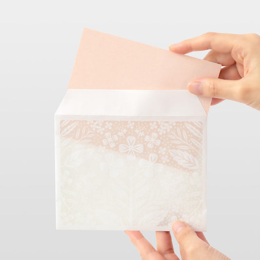 Set papier et enveloppes en filigrane - Rose
