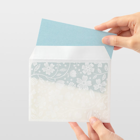 Set papier et enveloppes en filigrane - Bleu