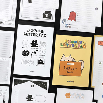 Bloc-notes Doodle – Spécial correspondance – Jaune ou Noir – Iconic