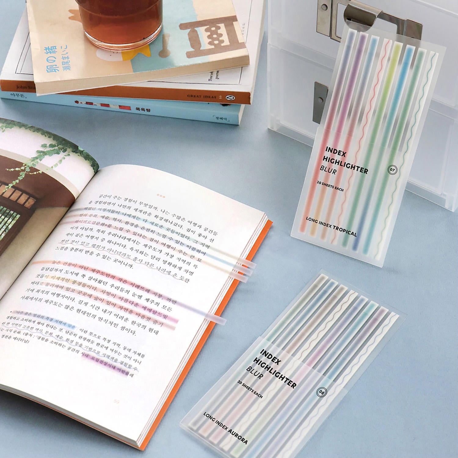 marque-pages-adhesifs-long-surligneurs-aurora vue 3