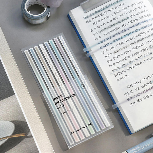 marque-pages-adhesifs-long-surligneurs-aurora vue 1