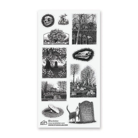 Planche de stickers Cimetière hanté - STICKII x Landis Blair