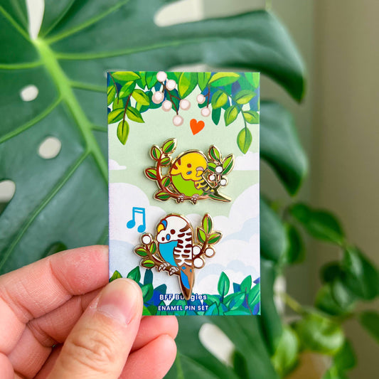 Pin's en émail – Ensemble Perruches bleues et vertes – Thousand Skies