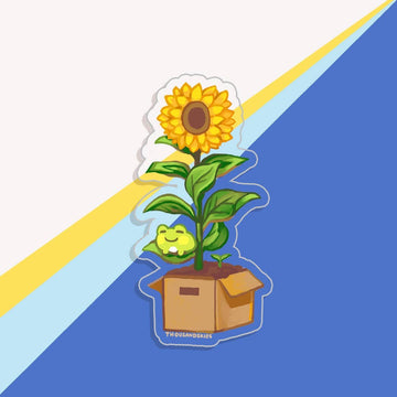 Sticker vinyle transparent Grenouille Tournesol – Thousand Skies