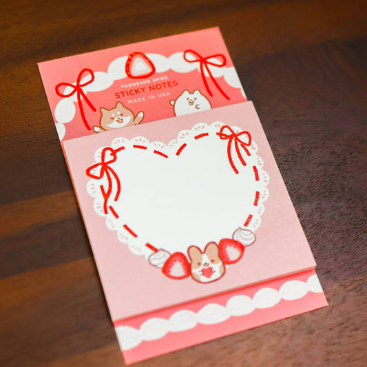 Notes adhésives Crème de fraise cœur – Thousand Skies