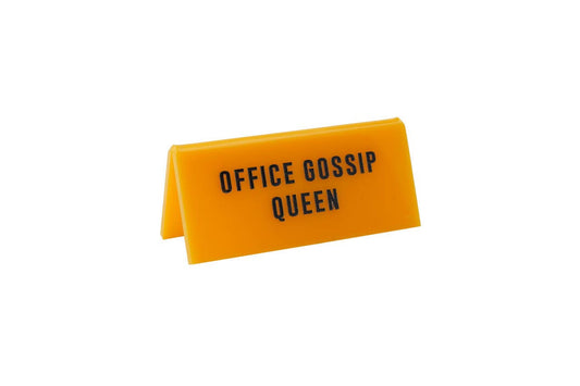 Plaque de bureau « Office Gossip Queen » – Bureau de la reine des potins