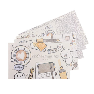 Papier buvard TheCoffeeMonsterzCo × Esterbrook – Set de 5 feuilles