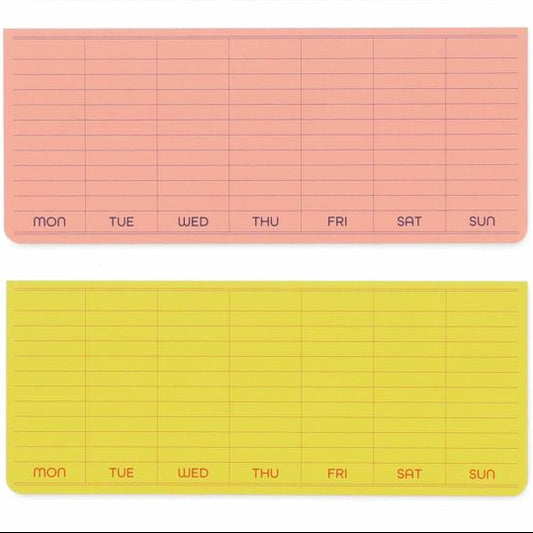 Weekly Planner - Bloc de mémos adhésifs hebdomadaire – Rose ou Jaune – Penco