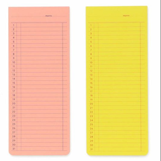 Monthly Planner - Bloc de mémos adhésifs mensuel – Rose ou Jaune – Penco