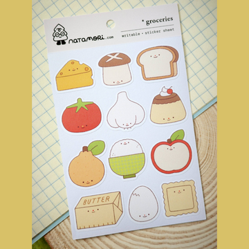 Planche de stickers inscriptibles « Courses » | Natamori