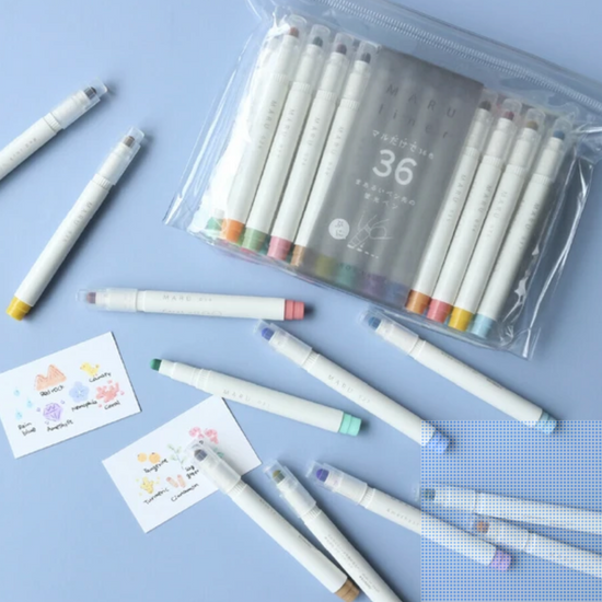 maru-dot-liner-set-de-36-feutres-a-pointes-ronde vue 2