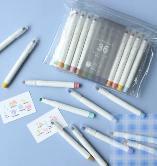 maru-dot-liner-set-de-36-feutres-a-pointes-ronde vue 2