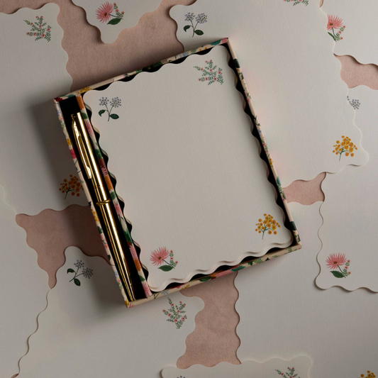 Ensemble de Papeterie Dahlia – Notepad & Stylo doré - Rifle Paper Co
